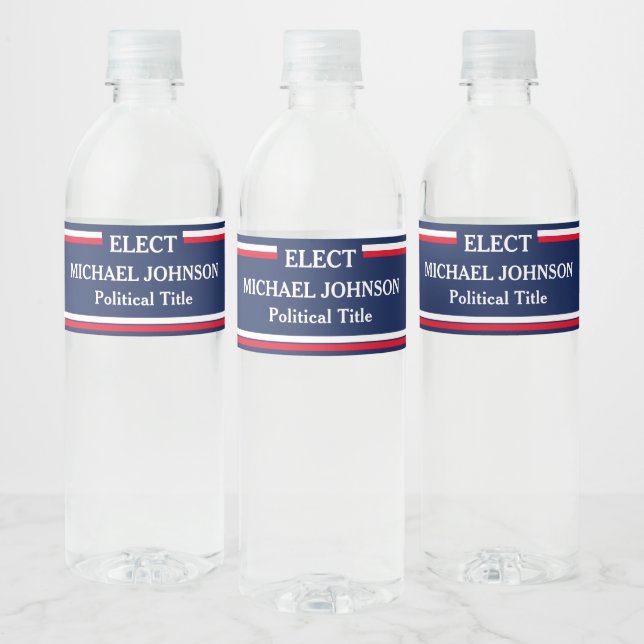 Election  Political Campaign  Water Bottle Label (Bottles)