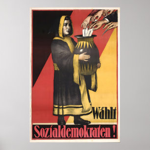 Election Poster 1920s German Labour Party SPD Wall