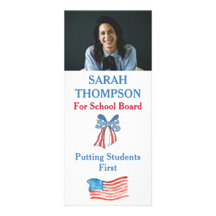Election School Board Candidate With Photo & QR  Rack Card