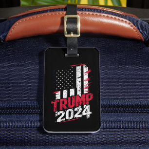 Election TRUMP 2024 USA Vintage Flag Luggage Tag