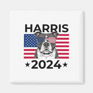Election Vote Kamala Harris 2024 Pitbull Dog Usa F Magnet