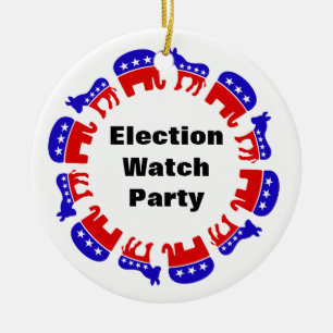 Election Watch Party Ceramic Tree Decoration