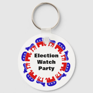 Election Watch Party Key Ring