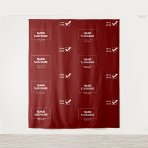 Election Year Red GOP Vote Step Repeat Backdrop Tapestry