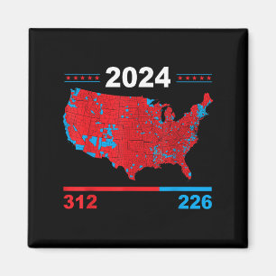 Electoral Map Trump 312 Red 2024 Election Results Magnet