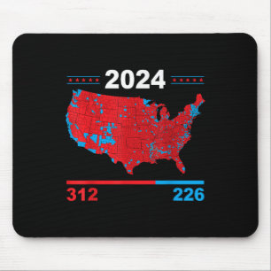 Electoral Map Trump 312 Red 2024 Election Results Mouse Mat