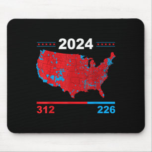 Electoral Map Trump 312 Red 2024 Election Results  Mouse Mat