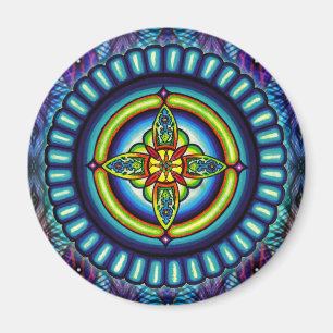 "Electra Star" Mandala by Jay Rizzi Magnet