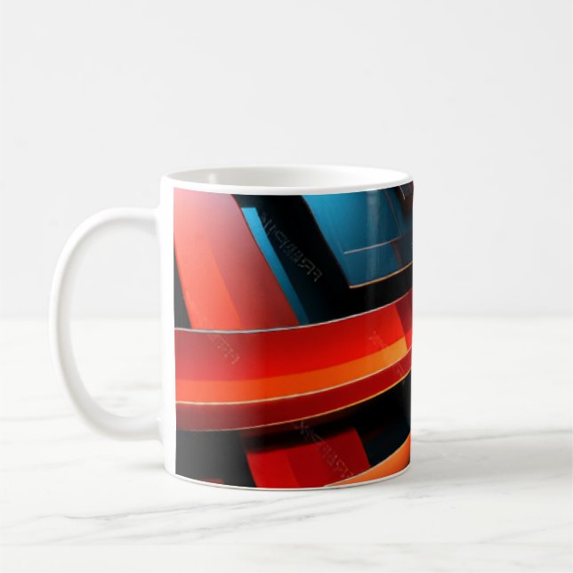 Electric Abstract Stripes Coffee Mug (Left)