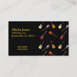 Electric & Acoustic Guitar Collage Business Card