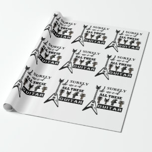 Electric and Acoustic Guitars Music Note  Wrapping Paper