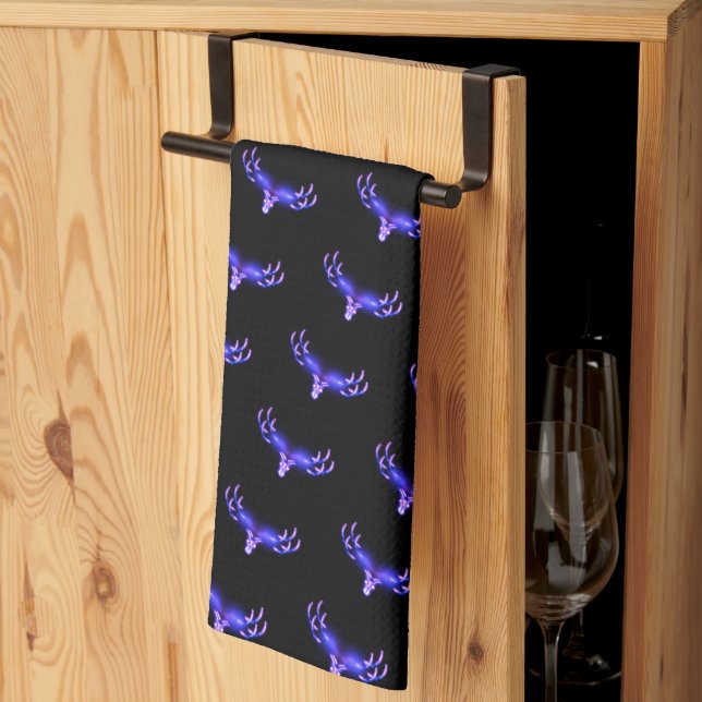 Electric Antlers Tea Towel (Thirds Fold)