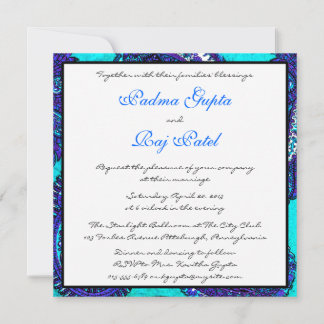 Electric Aqua Paisley Wedding Invitation