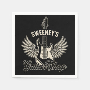 Electric Axe Wings ADD NAME Guitarist Guitar Shop Napkin