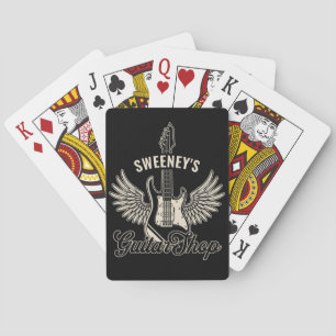 Electric Axe Wings ADD NAME Guitarist Guitar Shop Playing Cards