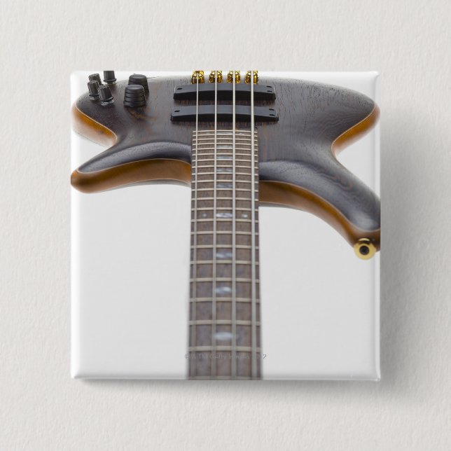 Electric Bass Guitar 15 Cm Square Badge (Front)