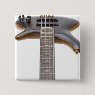Electric Bass Guitar 15 Cm Square Badge