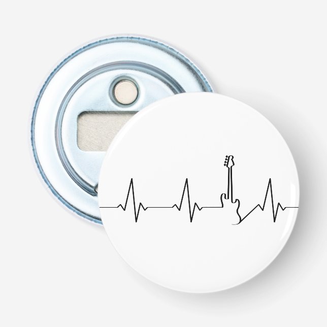 Electric Bass Guitar Heartline Bottle Opener (Front)