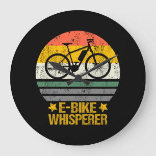 Electric Bike Bicycle Whisperer Retro Vintage Large Clock