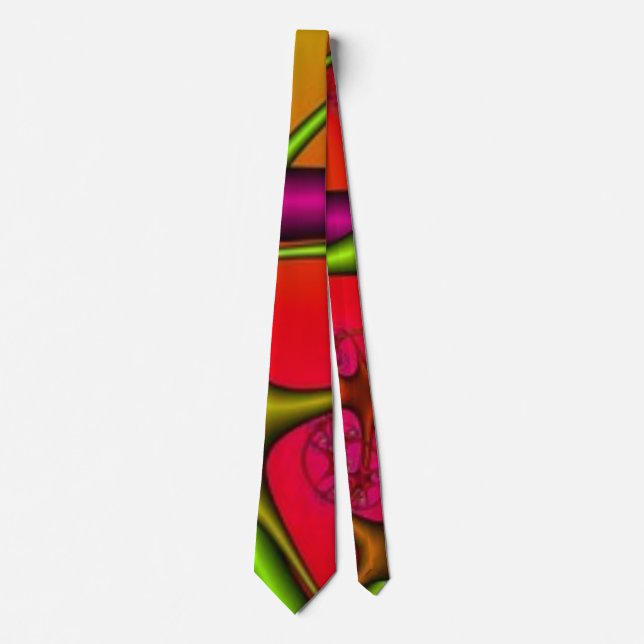 "Electric Blended Abstract" Modern Trendy Men's Tie (Front)