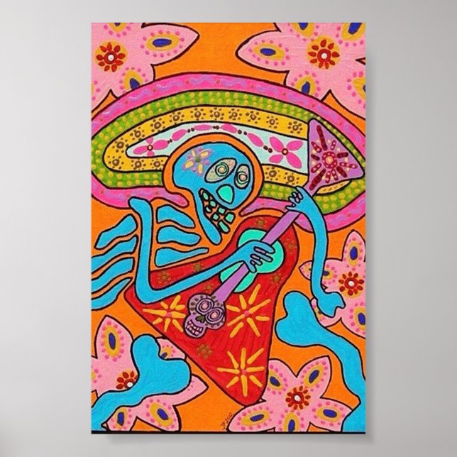 Electric Blood Rock Guitar Poster (Front)