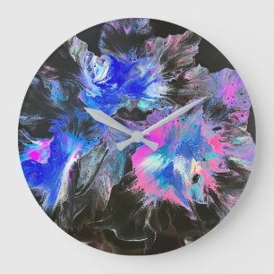 Electric Bloom Abstract Clock