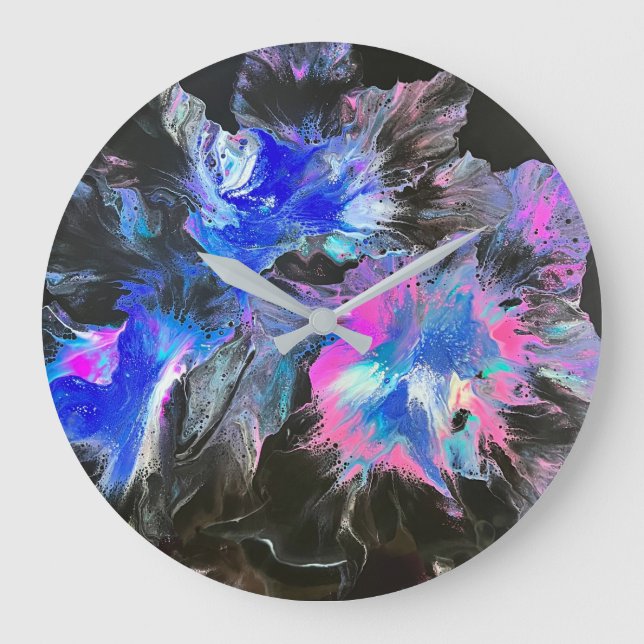 Electric Bloom Abstract Clock (Front)