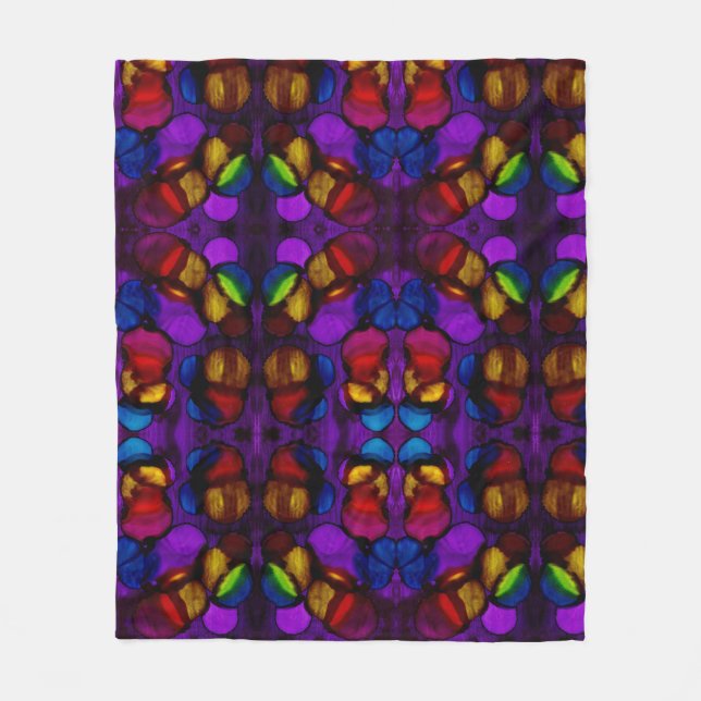 Electric Bloom Fleece Blanket (Front)