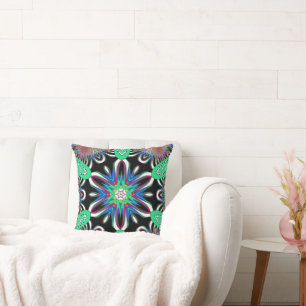 Electric Bloom Mandala Cushion