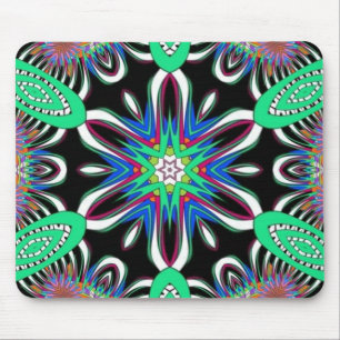 Electric Bloom Mandala Mouse Mat
