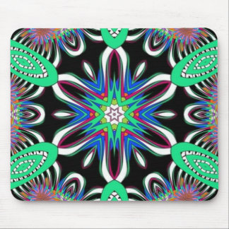 Electric Bloom Mandala Mouse Mat