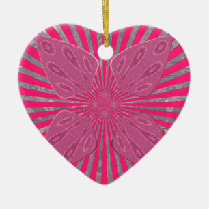 Electric Bloom Wings: A Vividly Edgy & Beautiful Ceramic Tree Decoration