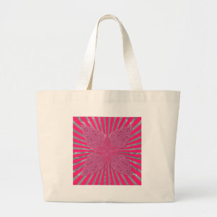 Electric Bloom Wings: A Vividly Edgy & Beautiful Large Tote Bag