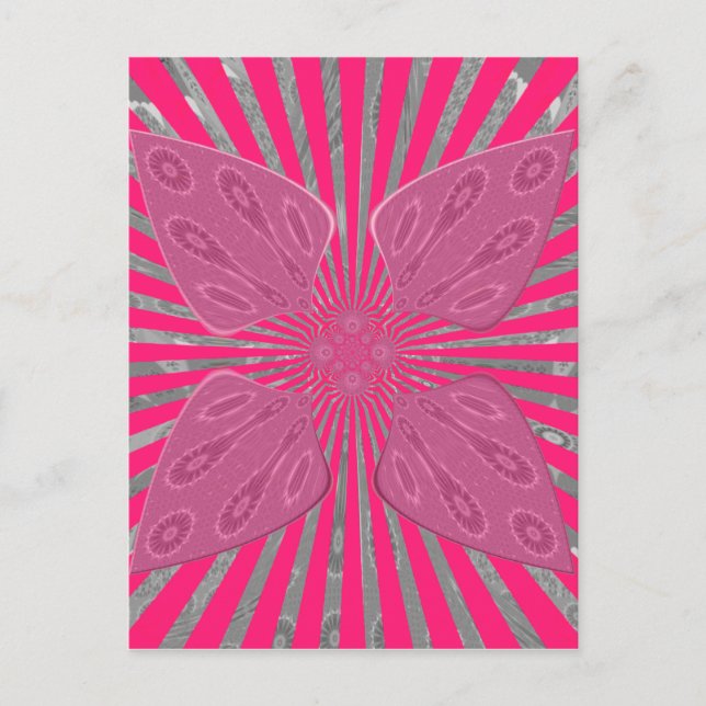 Electric Bloom Wings: A Vividly Edgy & Beautiful Postcard (Front)