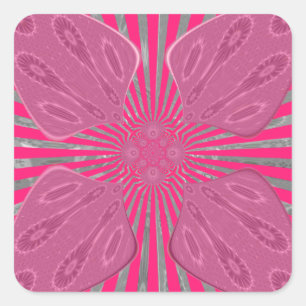 Electric Bloom Wings: A Vividly Edgy & Beautiful Square Sticker