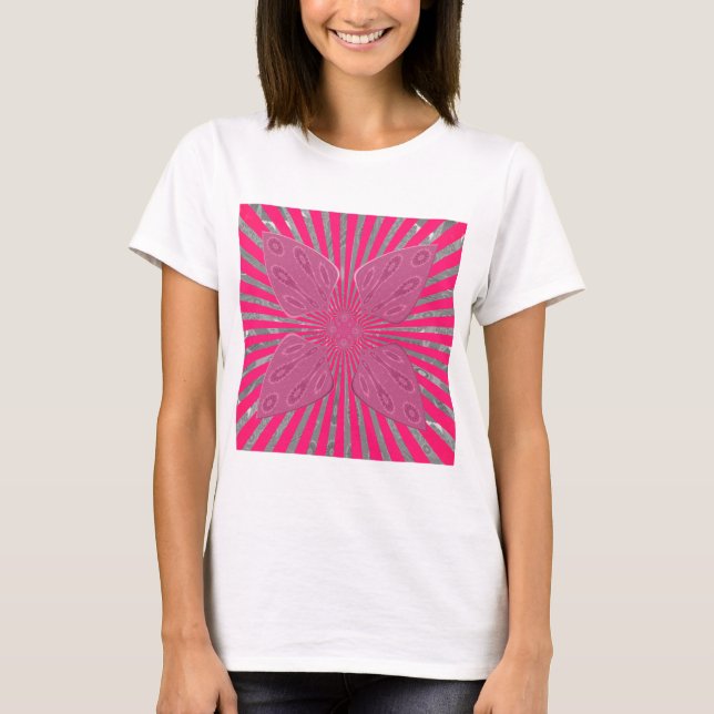 Electric Bloom Wings: A Vividly Edgy & Beautiful T-Shirt (Front)