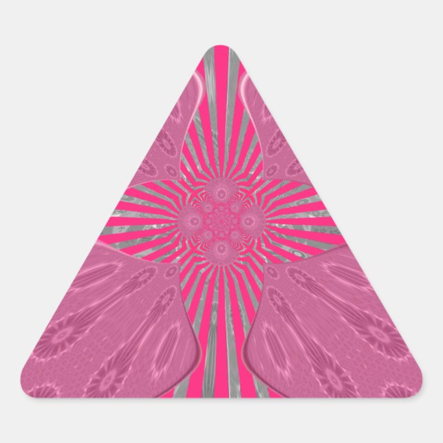 Electric Bloom Wings: A Vividly Edgy & Beautiful Triangle Sticker (Front)