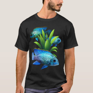 Electric Blue Acara Cichlids Fish Freshwater Aquar T-Shirt