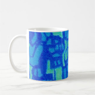 Electric Blue and Aqua Abstract Mug