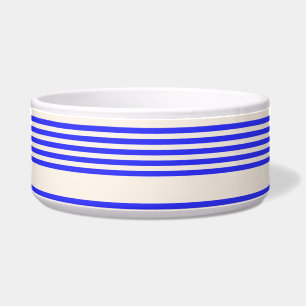 Electric blue and beige five stripe pattern