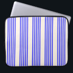 Electric blue and beige five stripe pattern laptop sleeve<br><div class="desc">Electric blue and beige five stripe pattern</div>