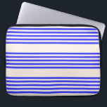 Electric blue and beige five stripe pattern laptop sleeve<br><div class="desc">Electric blue and beige five stripe pattern</div>