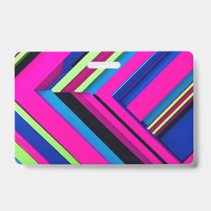 Electric Blue and Pink ID Badge