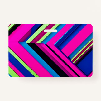 Electric Blue and Pink ID Badge