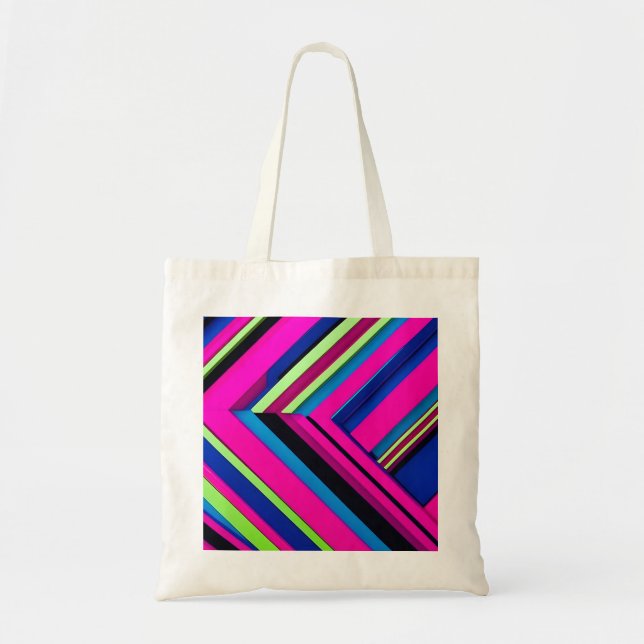  Electric Blue and Pink Tote Bag (Front)