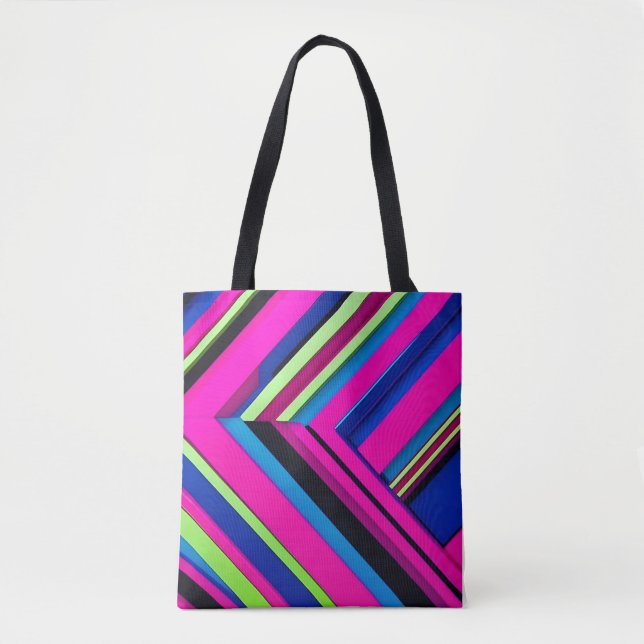  Electric Blue and Pink Tote Bag (Front)