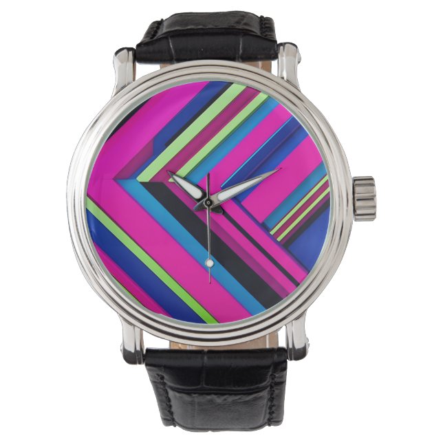  Electric Blue and Pink Watch (Front)