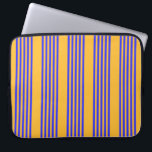 Electric blue and yellow five stripes pattern laptop sleeve<br><div class="desc">Electric blue and yellow five stripes pattern</div>