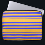 Electric blue and yellow five stripes pattern laptop sleeve<br><div class="desc">Electric blue and yellow five stripes pattern</div>