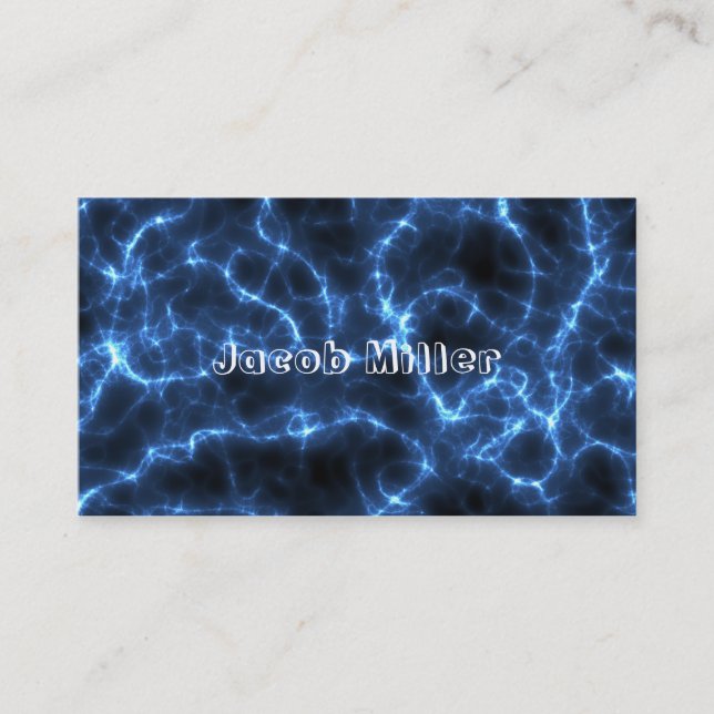 Electric blue business card (Front)